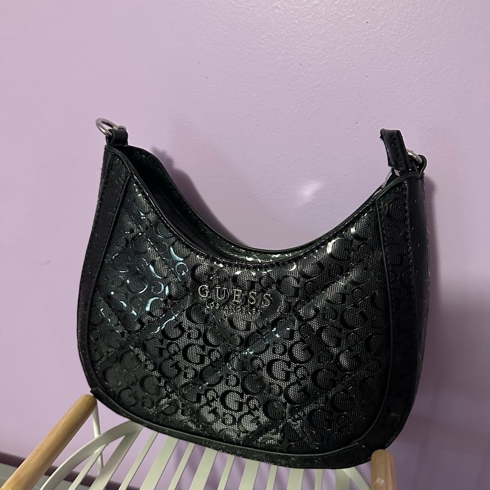 Guess Black Quilted Hobo Bag